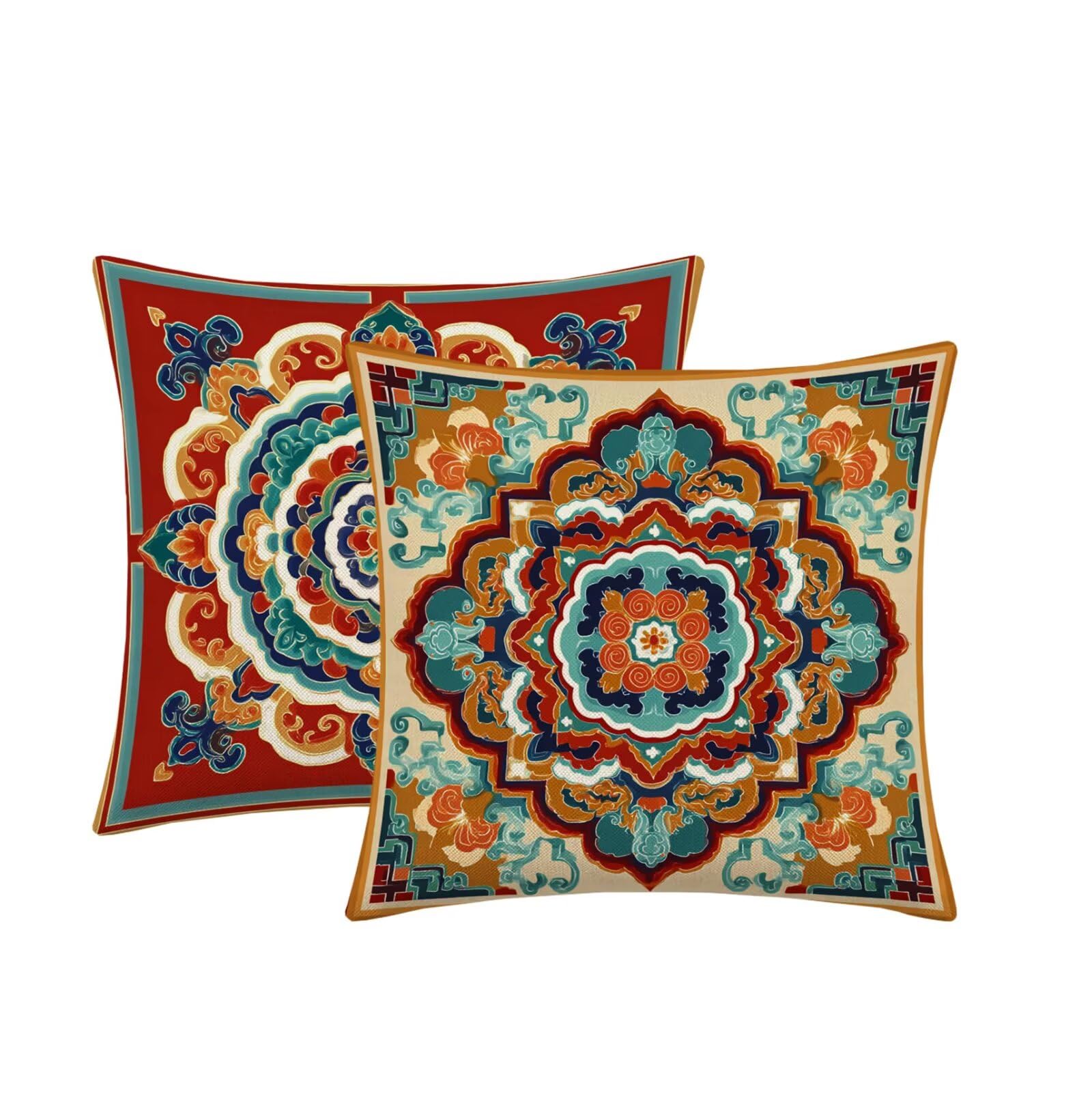 Poszewka na poduszkę 75 x 75 cm zestaw 2, kwadratowa poduszka mandala