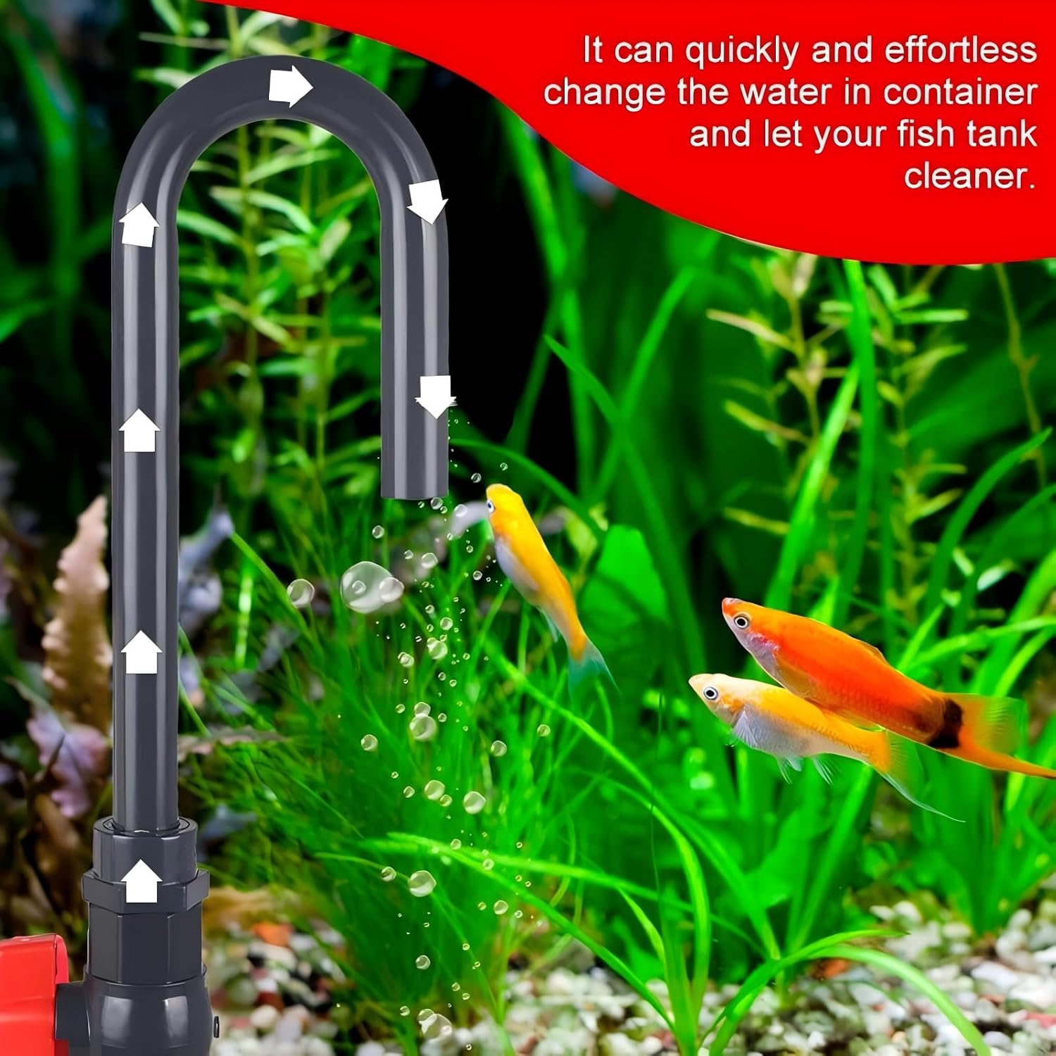 Python Hands-Free Aquarium Hook 5-55 Gallon, 14in Siphon Hose | Python aquarium hook hands-free 5-55 gal, 14in siphon hose. BPA-free, flow valve. Fits 1/2", 5/8", 3/4" garden hose.