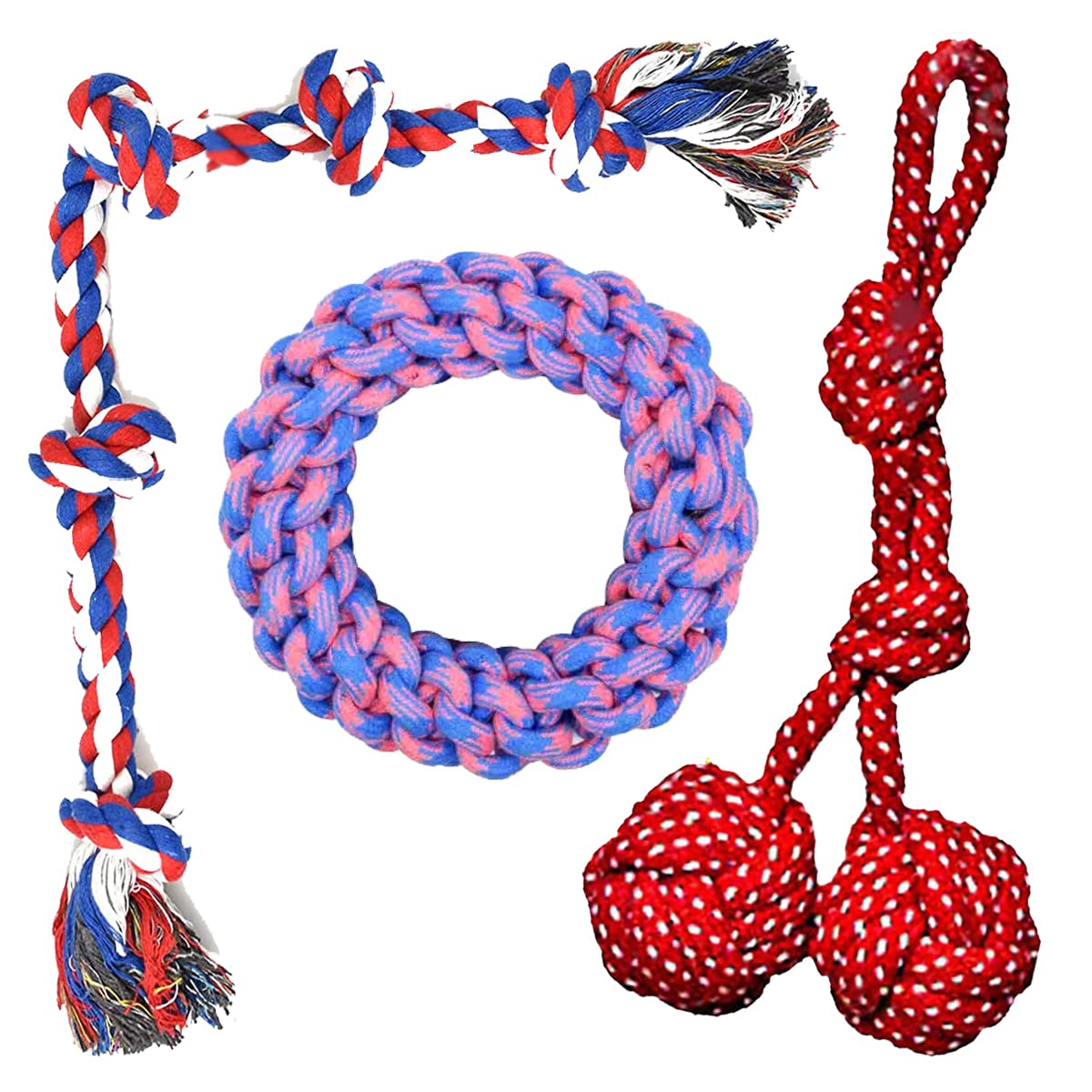 YOUHAVEDEAL Dogs Toys for Aggressive Chewers, Large Dog Toys for Labrador, German Shepherd Large Breed Interactive Dog Rope Toys, Teething Toys, Pack of 3 - Color May Vary (B0BM46ZPSG) Amazon Price History, Amazon Price Tracker