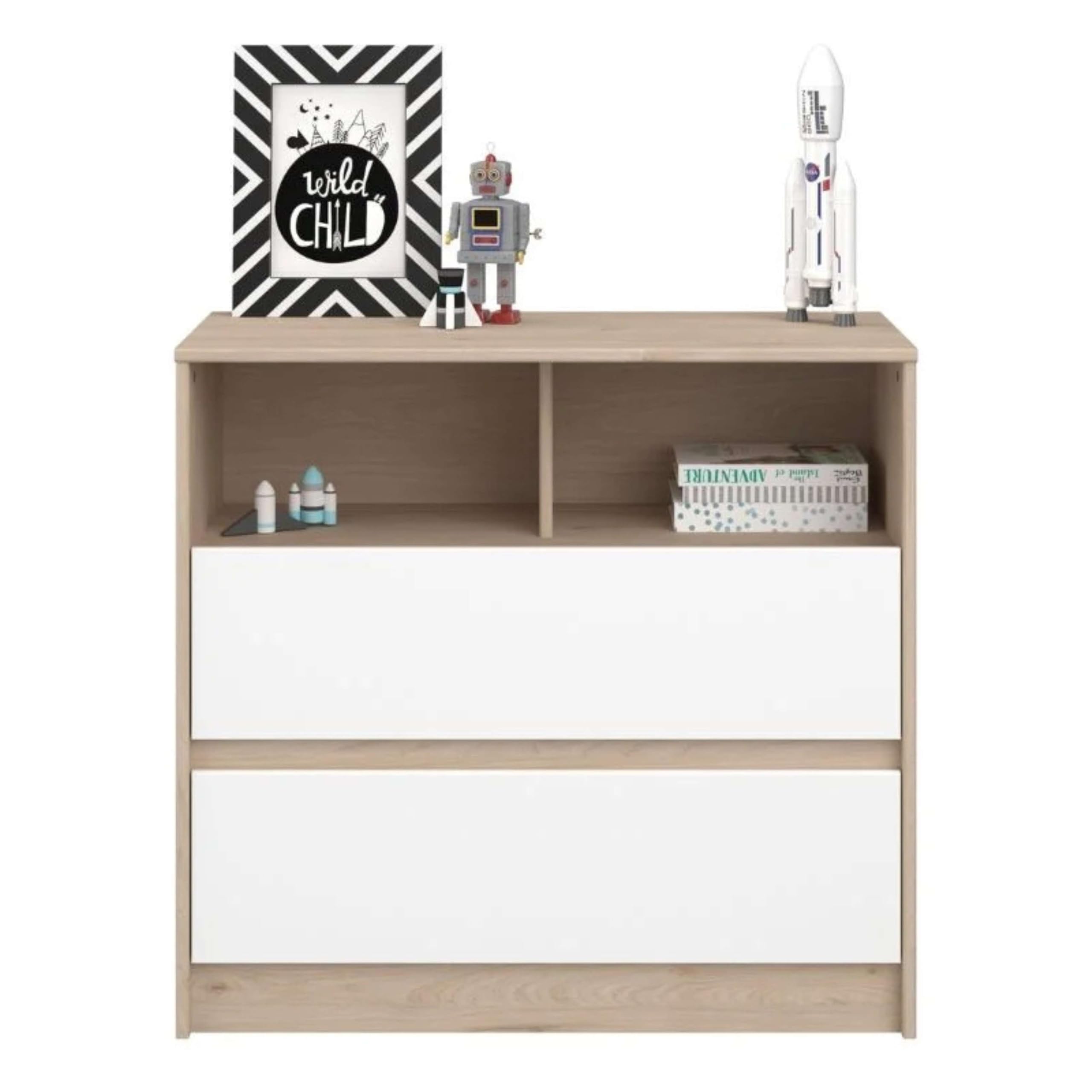 Miroytengo Pack Muebles Child Dormitorio Juvenil Completo en Color Roble Jackson y Blanco Mate