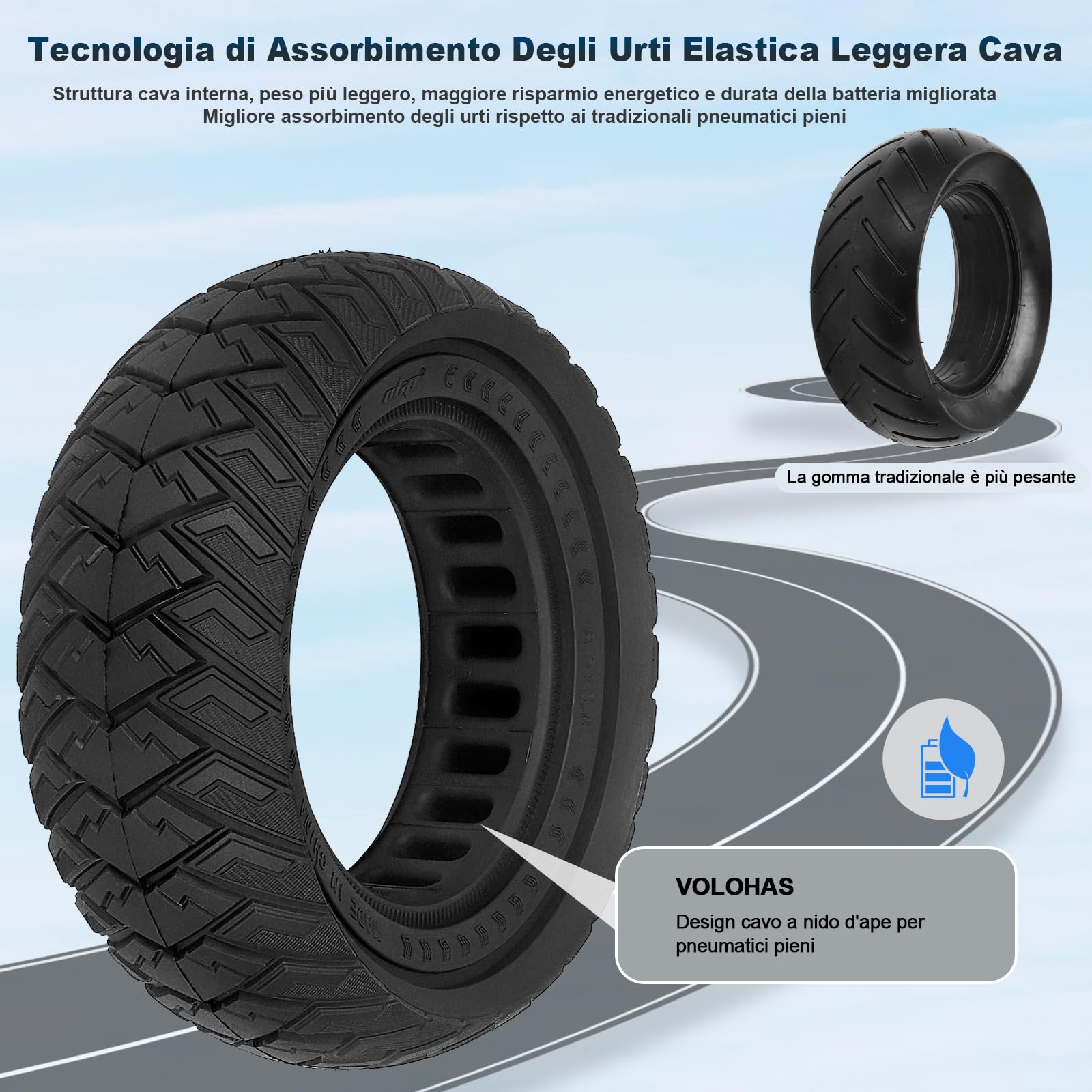 8,5 x 3 Pneumatici Solidi per KUKIRIN G2 Pro/KUKIRIN X1/Zero 9/Vsett 8/9/9+/Inokim Light 2 Monopattino Elettrico 8 1/2 x 3 Ruote di Ricambio in Gomma Piena, Pneumatici di Ricambio Pieni