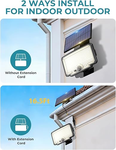 Miniatura 2 de Luces solares de movimiento para exteriores, 314 LEDs3 modos Luces solares divididas para exteriores con control remoto, impermeable IP65, del