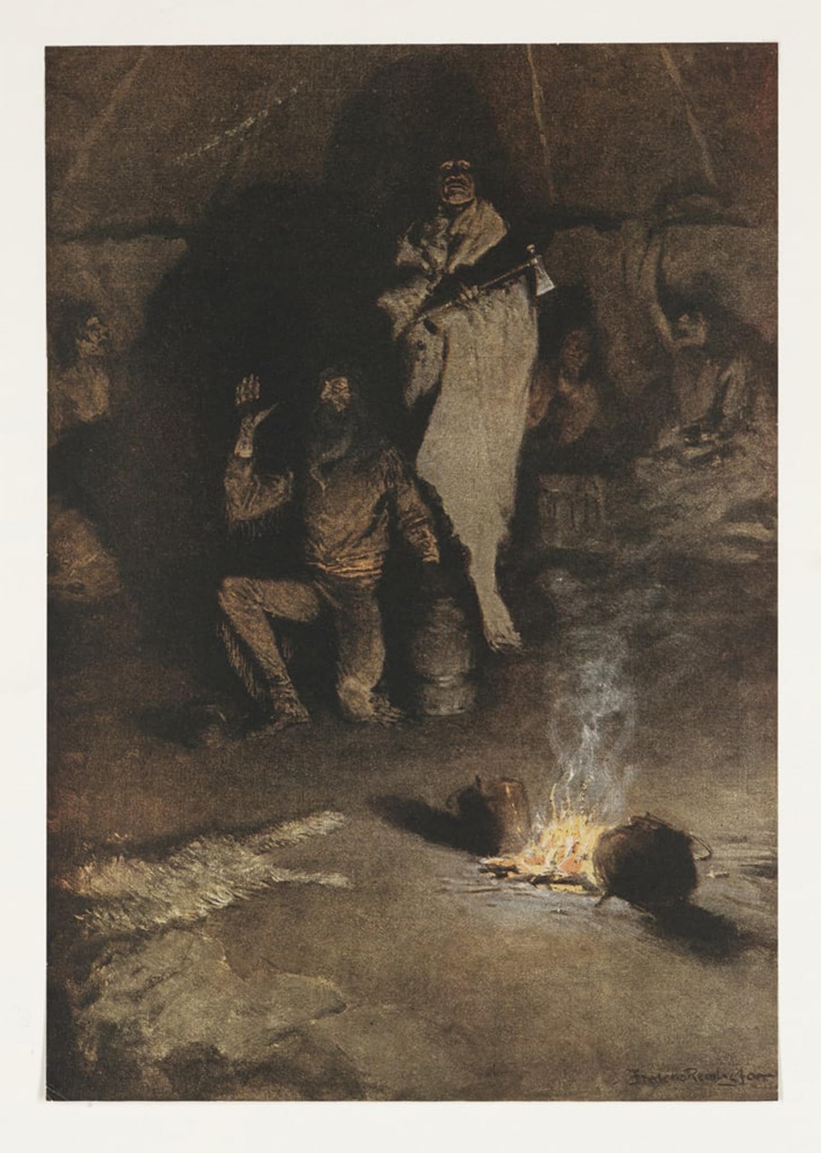SERENDIPITP Abstract Painting Mural Print Picture Wall Decor Painting the Guard of the Trader by Frederic Remington Vintage Wall Artwork for Home Decor 60x90cm