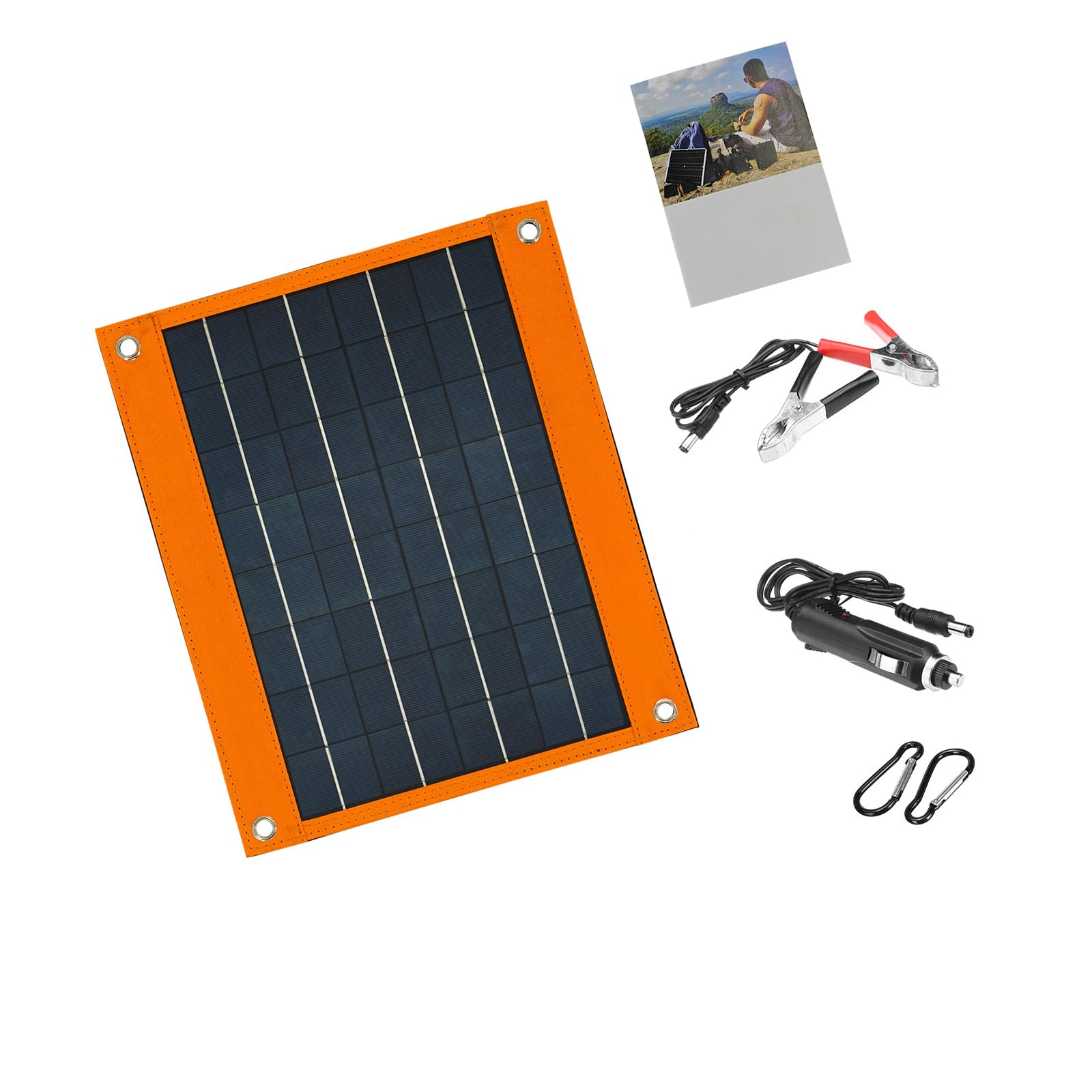 Hsioluted Multiple Interfaces Solar Panel Chargers 16W 18V Fast Charging Compactly Size Ideal For Camping Trip And Adventure Gear High Efficiency Polycrystalline Solar Chargers