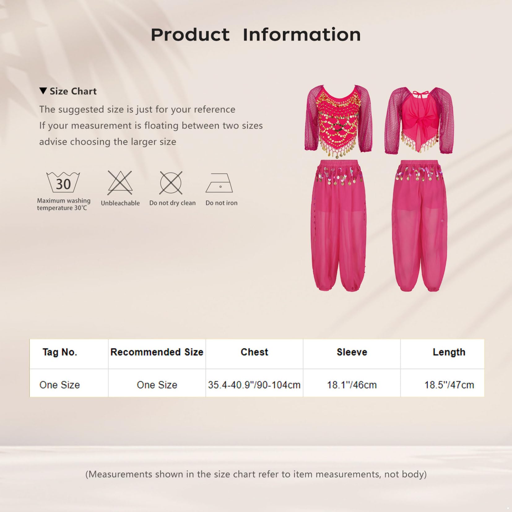 Costume Indien pour Femme pour La Danse du Ventre Ensemble Pièces Chemise Longs Manches Pantalons Lanterne pour Halloween
