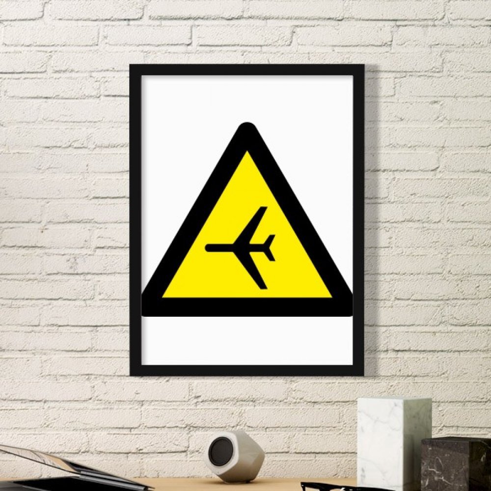 Cadre avec logo avion jaune pour décorer votre bureau