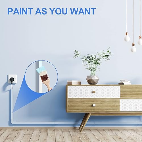 Miniatura 5 de Yecaye - Ocultador de cable de 250 pulgadas, corrector de cables de un solo cable, sistema de gestión de cables de pared, kit de canaleta de cable