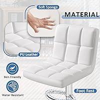 Vista 4 de Homall Taburetes de bar modernos de cuero PU ajustables giratorios, taburete de bar hidráulico sin brazos para mostrador de cocina, altura extra
