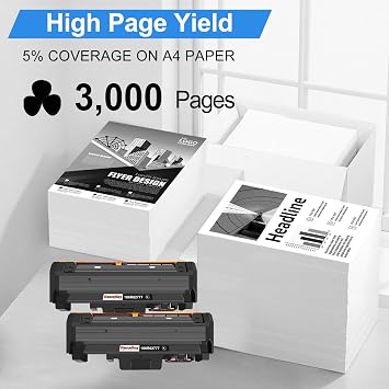 Compatible Toner Cartridge Replacement for Xerox 106R02777 106R02775 Toner Work with WorkCentre 3215 3215NI 3225 3225DNI Phaser 3260 3260DI 3260DNI 3052 Printer (2-Pack, Black)