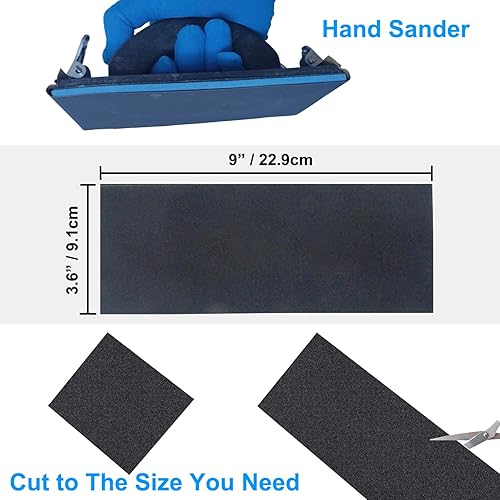 Miniatura 3 de Paquete variado de papel de lija, 20 piezas de papel de lija surtido para lijado de madera y metal, hojas de papel de lija en seco y húmedo