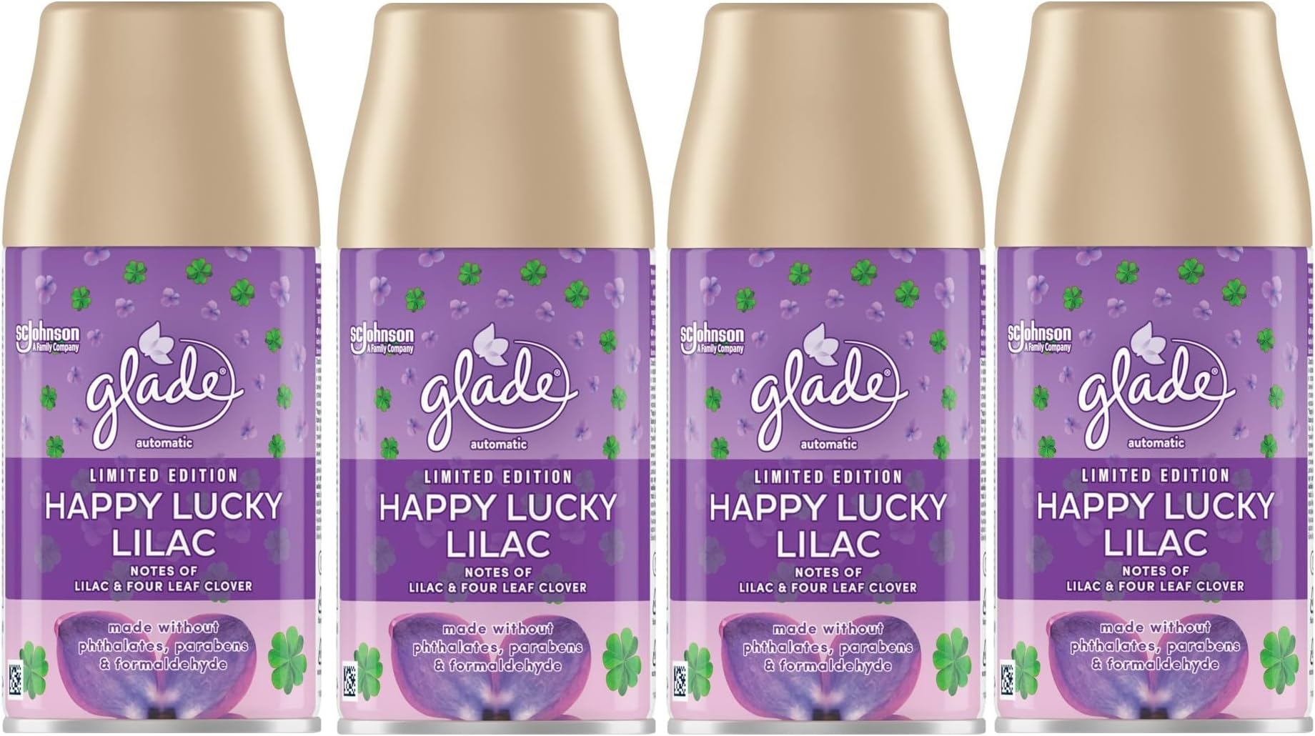 4 x Glade Automatic Spray Refill 269ml - Happy Lucky Lilac