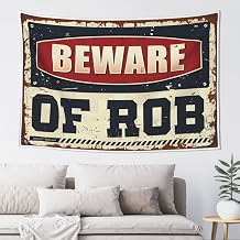 PLOWS Boys Bedroom Accessories Beware Of Rob Tapestry Stuff For Boys Room Vintage Bar Decor75X100CM