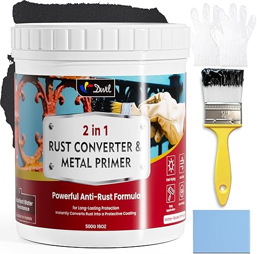 DWIL Convertidor de óxido 2 en 1 e imprimación de metal, pintura inhibidora de óxido a base de agua, revestimiento antioxidante duradero para metal