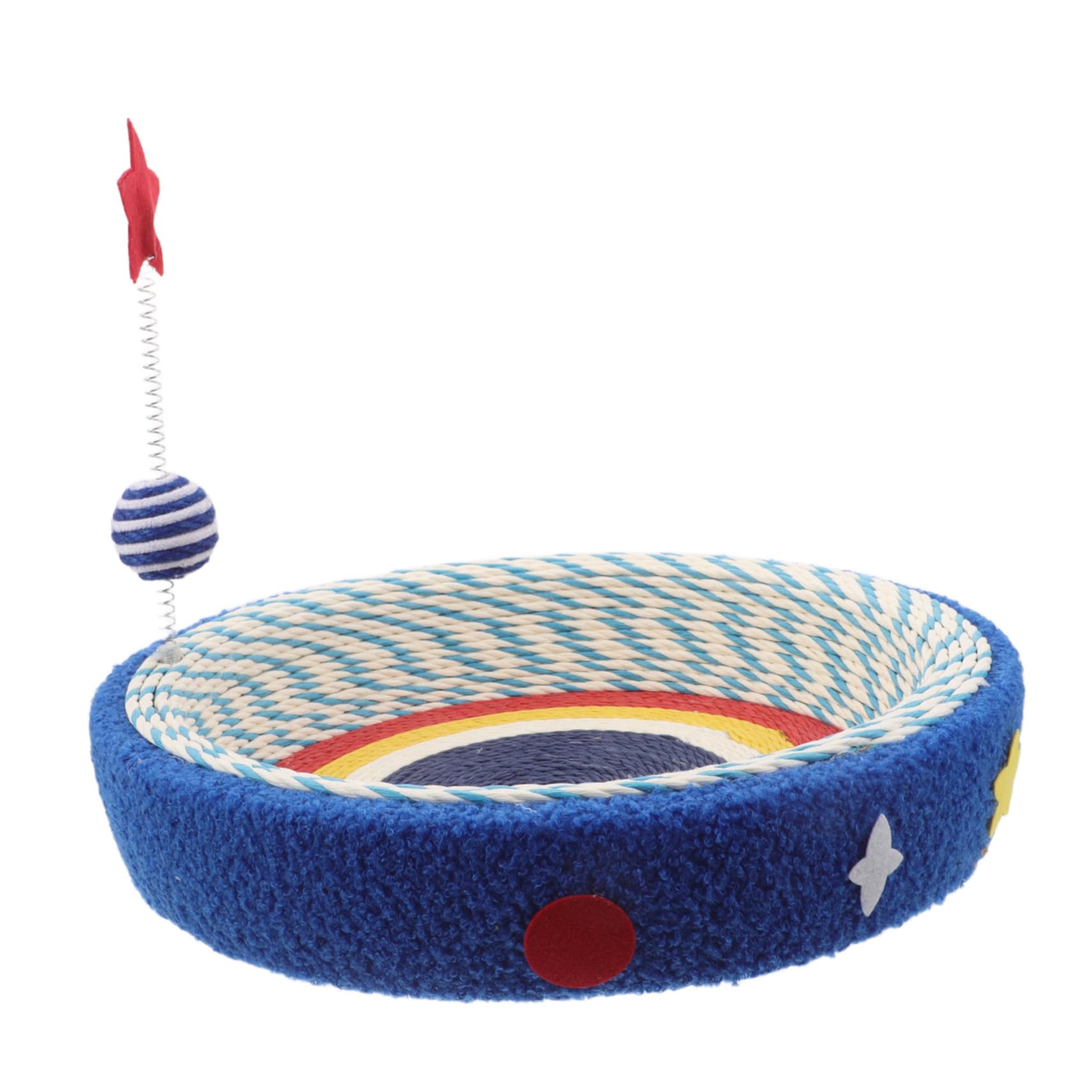 UPKOCH Tiragraffi Rotondo Per in Sisal Tappetino Palla Da Gioco e Lettino Integrato Adatto Spazi e Mobili Protetti
