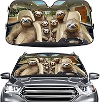 Vista 75 de GENANY Parasol Divertido para Parabrisas de Pareja de Perros Golden Retriever Lindos para Coche SUV Camión (55x30 Pulgadas), Parasol