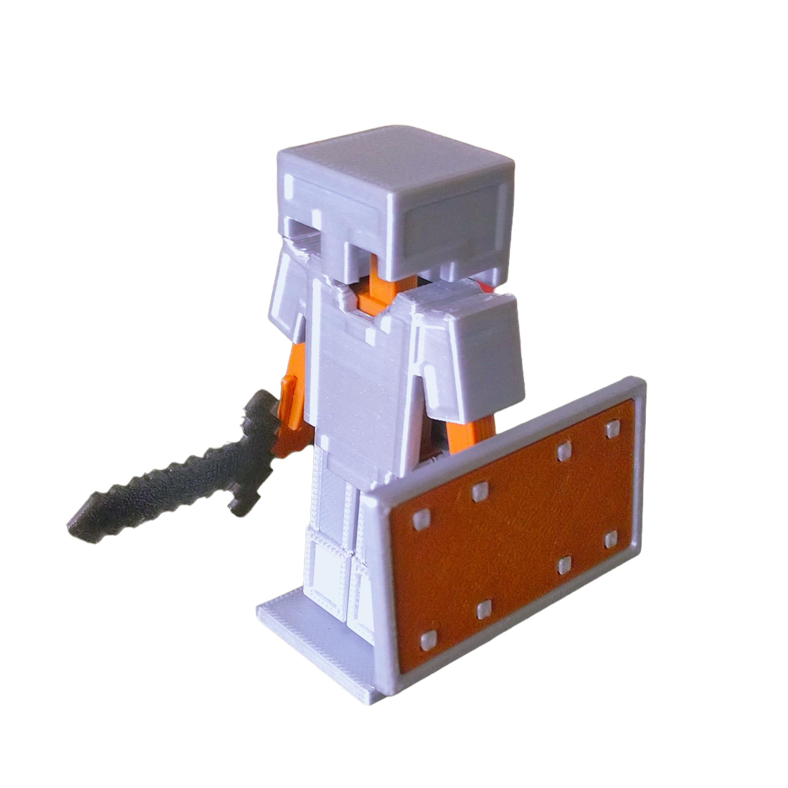 Armor Stand Figure – 3D Printed Pixel Character with Sword & Shield for Desk Display, Collectors & Gifts-picture-32