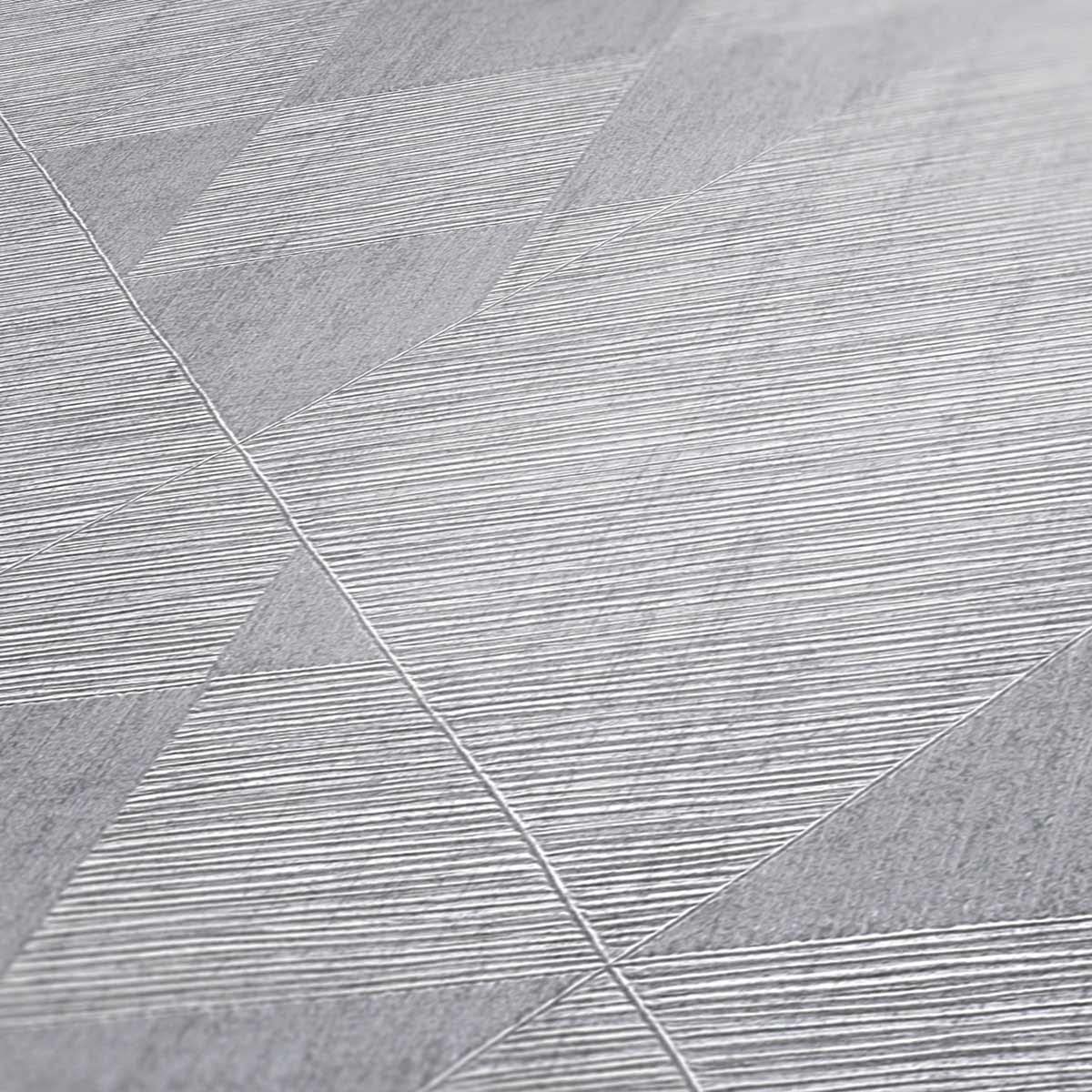 Livingwalls Geometric Wallpaper Titanium 3 Non-Woven Wallpaper 10.05 m x 0.53 m Silver Grey Made in Germany 381961 38327-3 - Image 2