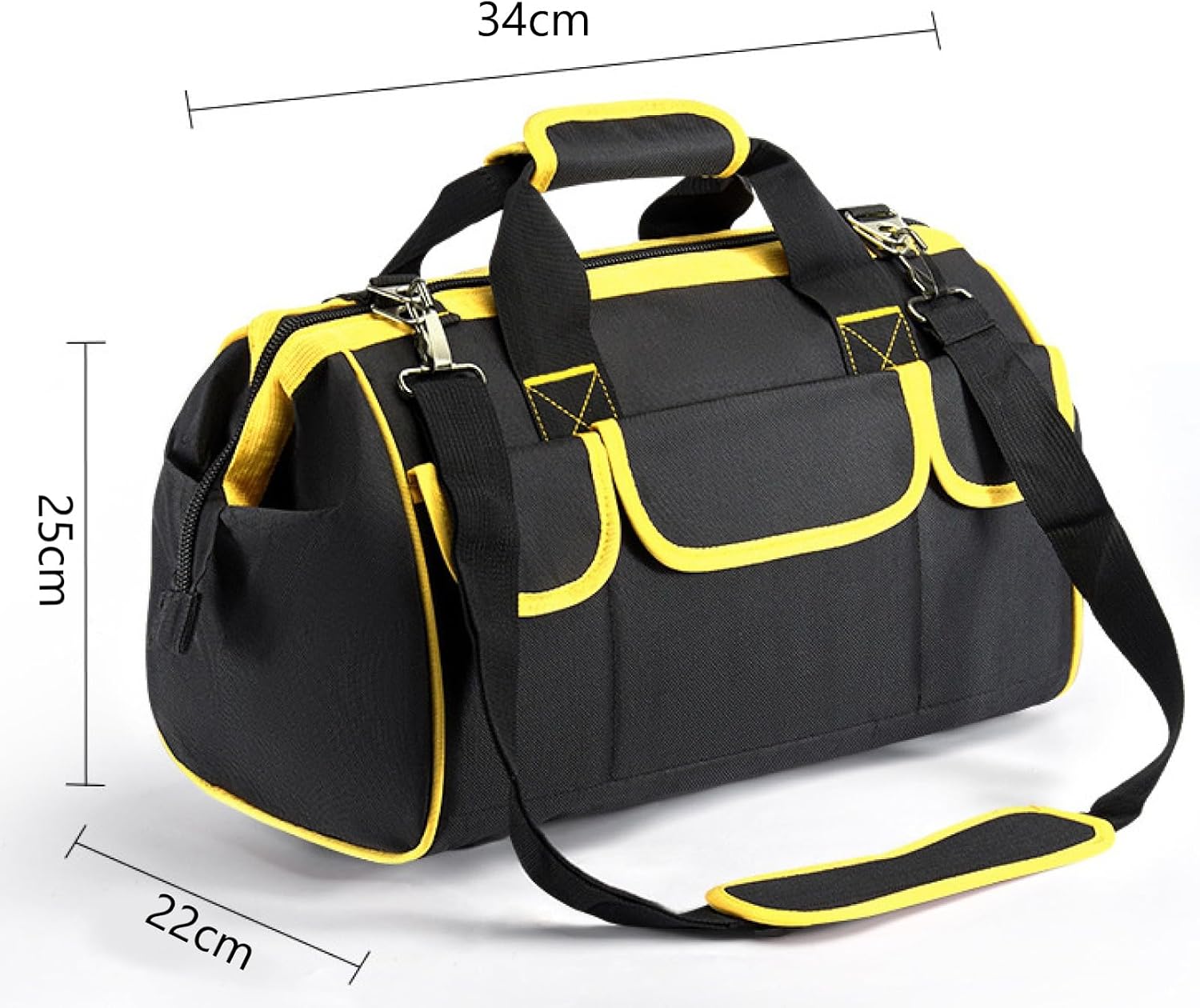 Tool Bag for Men, Wide Mouth Tool Bag, Collapsible Tool Tote, Heavy Duty Tool Tote Bag For Men/Women, Portable Electrician Tool Organizer Handbag For Tool Storage, Carrier and Organizer(Yellow)