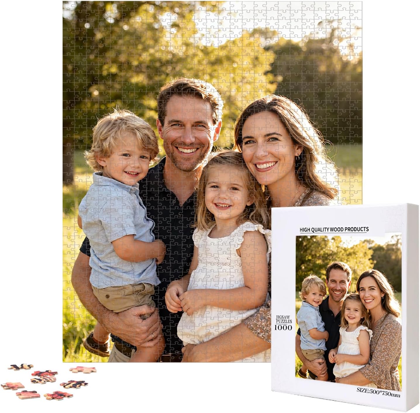 Custom Puzzle 1000 Pieces,Personalized Puzzle from Photos, Customized Puzzle for Family, Christmas, Pet, Birthday, Wedding Gift(1000-vertica)