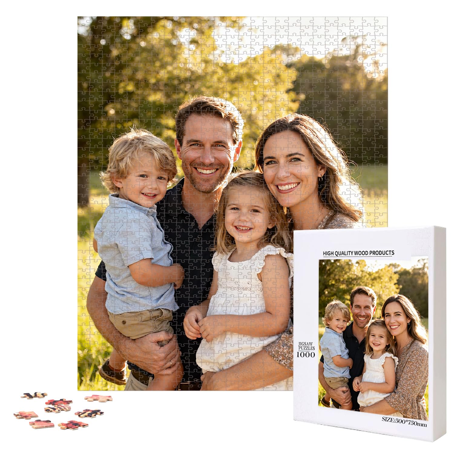Custom Puzzle 1000 Pieces,Personalized Puzzle from Photos, Customized Puzzle for Family, Christmas, Pet, Birthday, Wedding Gift(1000-vertica)
