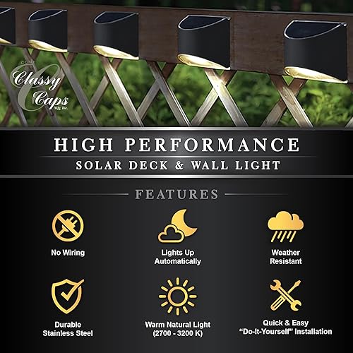 Miniatura 7 de Classy Caps Lámpara solar de pared y cubierta de alto rendimiento DLS900 - Luces solares de encendidoapagado automático, 4 LED de alto rendimiento,