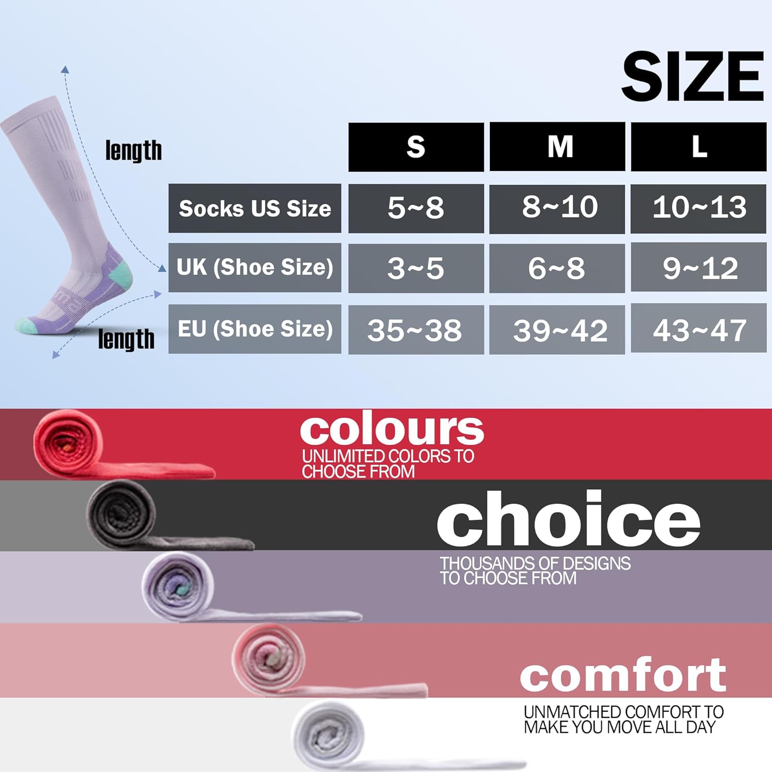 BRISIRA Coolmax Compression Socks for Women 2 Pairs Knee High 15-20 mmHg Anti-Blister Arch Support for Nurse Pregnancy Flying