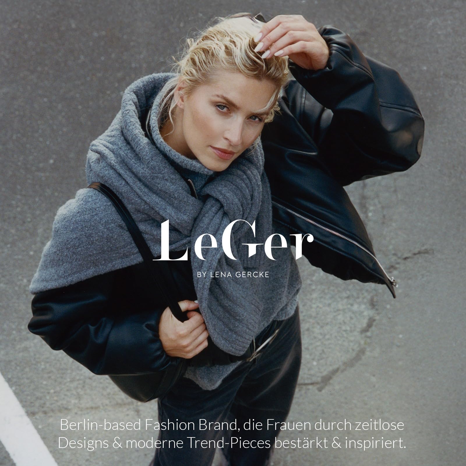 LeGer Leia Top - One-Shoulder Top Damen mit Knotendetail - körpernahe Passform - Oberteil mit Cut-Outs - Mode für Damen - by Lena Gercke - Gr. 34-44