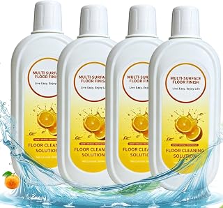 Multi-Surface Floor Cleaning Solution 2L(16.9 Oz x 4)Compatible With Tineco | Floor cleaner solution for Mopping Robots, Deep Cleans for Multi-Hard Floor Cleaner, Residue & Streak Free,Sweet Orange Scent