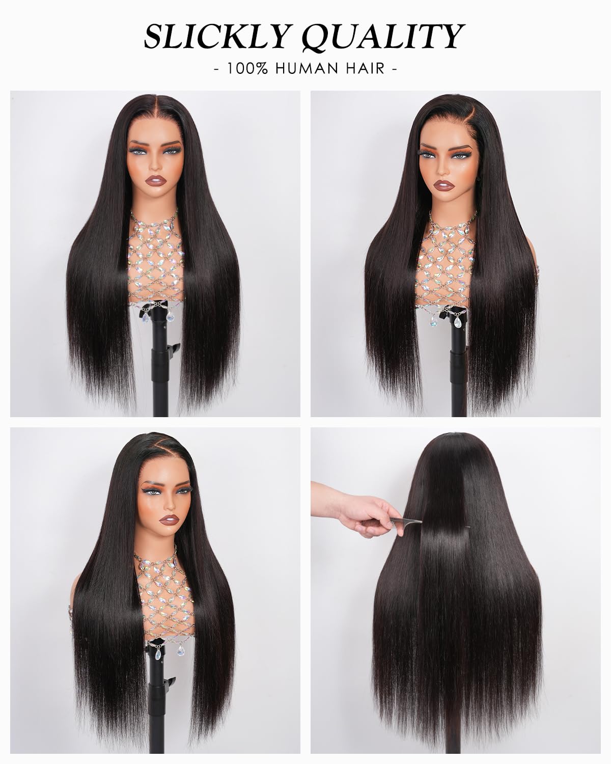 Hedy 13x6 HD Lace Front Wigs Human Hair 180 Density Pre Plucked Pre Bleached Pre Cut Glueless Update Invisible Drawstring Straight Wig with Tapes,Ear-to-Ear Lace Frontal 28 Inch Natural Color