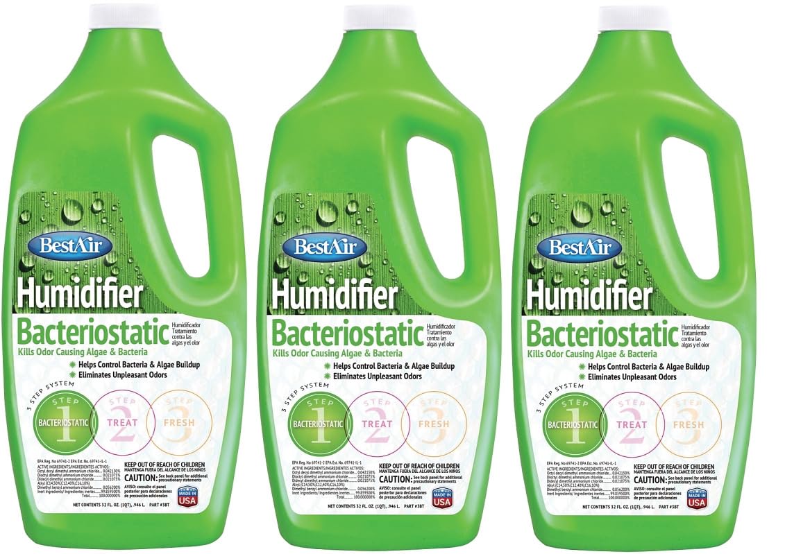 BestAir 3BT-PDQ-6 Original BT Humidifier Bacteriostatic Water Treatment 32 fl oz Single Pack of 3 Green