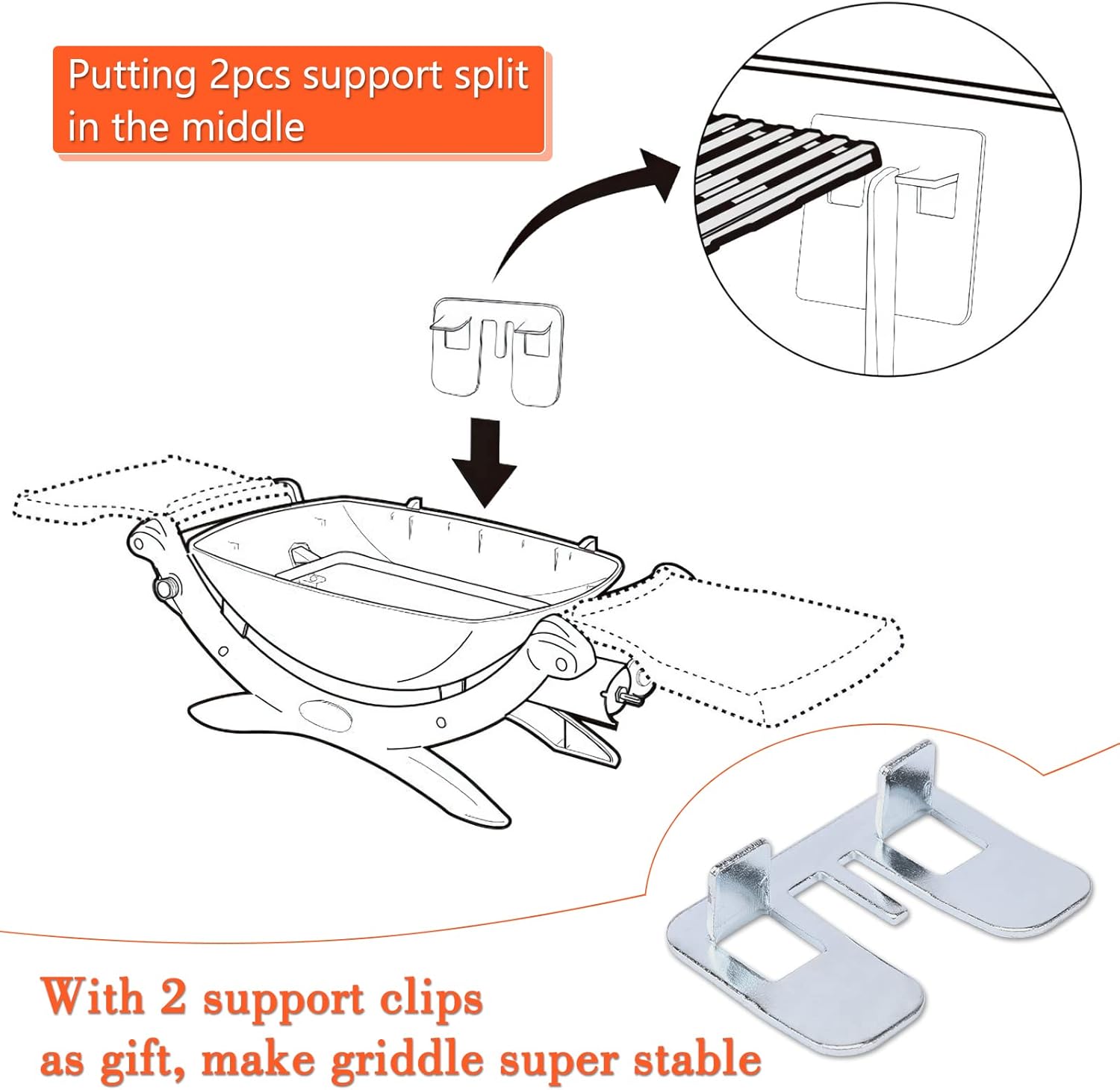 7644 Grill Grates for Weber Q100, Q1000, Q1200, Q120, Q1400, 516001, 516002, 50060001, 51010001, 51060001, Baby Q Cast Iron Grill Parts-2 Pack