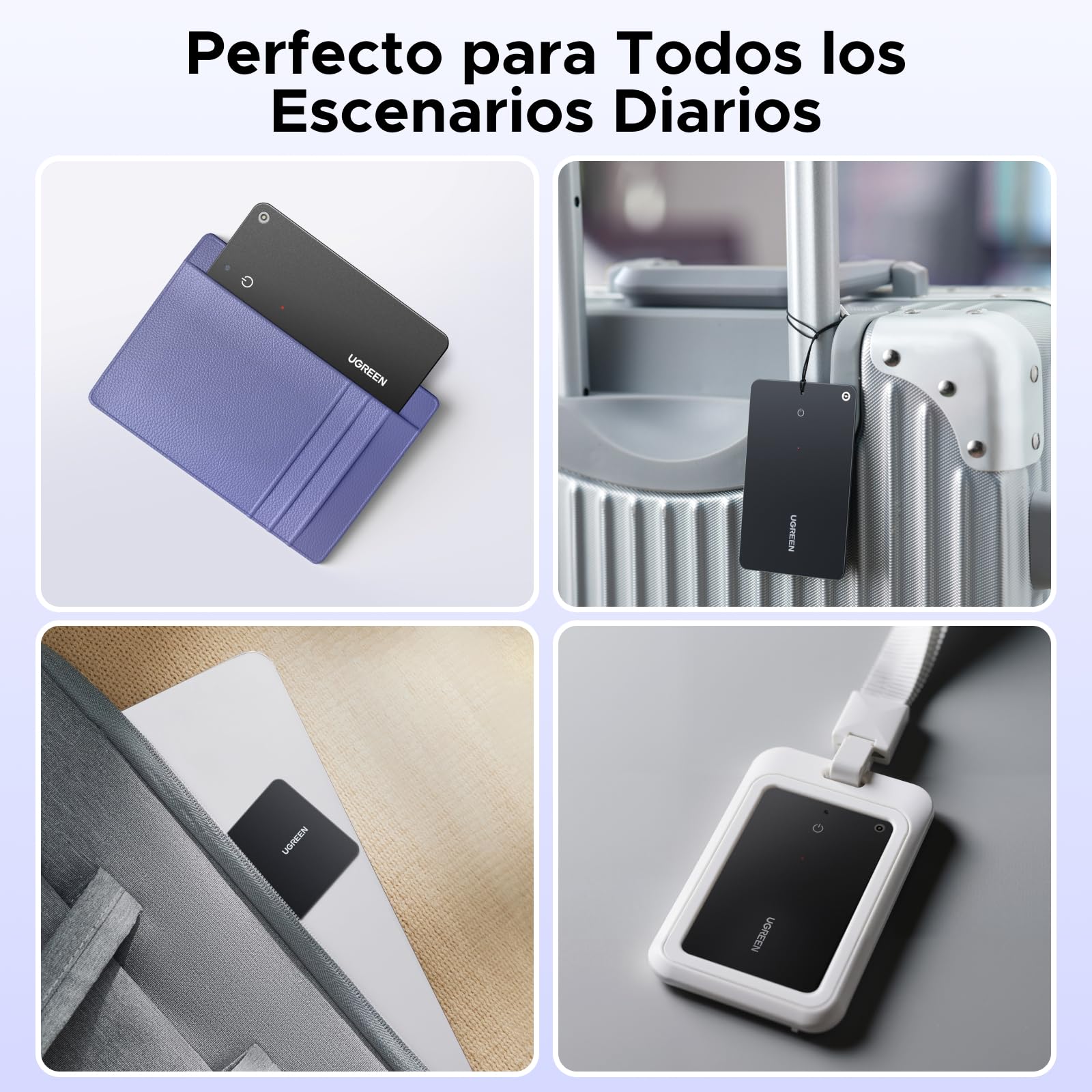 UGREEN FineTrack Slim S Smart Finder Tag Localizador Bluetooth Rastreador Sólo Samsung Ultra Delgado 1.7mm Resistente al Agua IP68 1 Año Compatible con SmartThings para Cartera Llave Equipaje Maleta