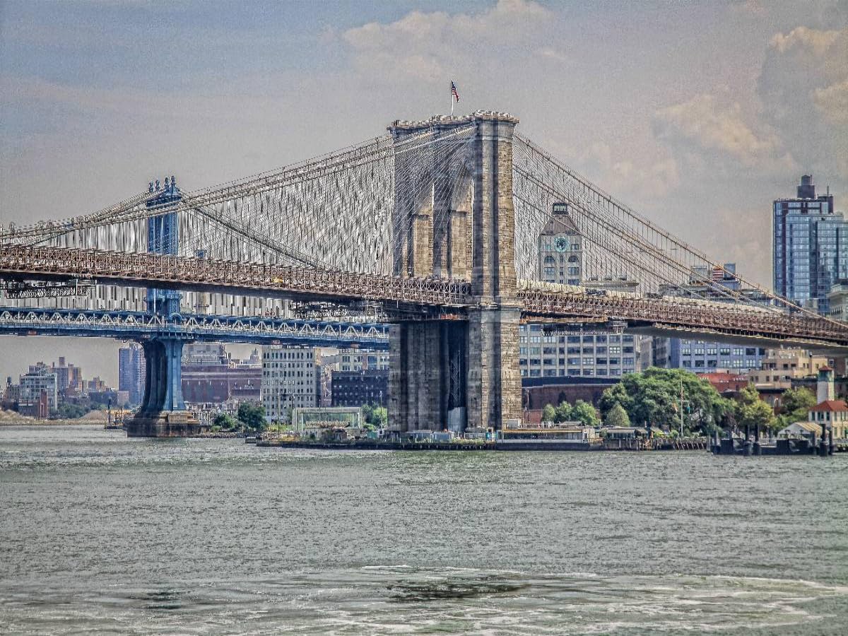 CALVENDO Puzzle New York Brooklyn Bridge 1000 Pieces 64 x 48 cm from Oliver Pinkoss