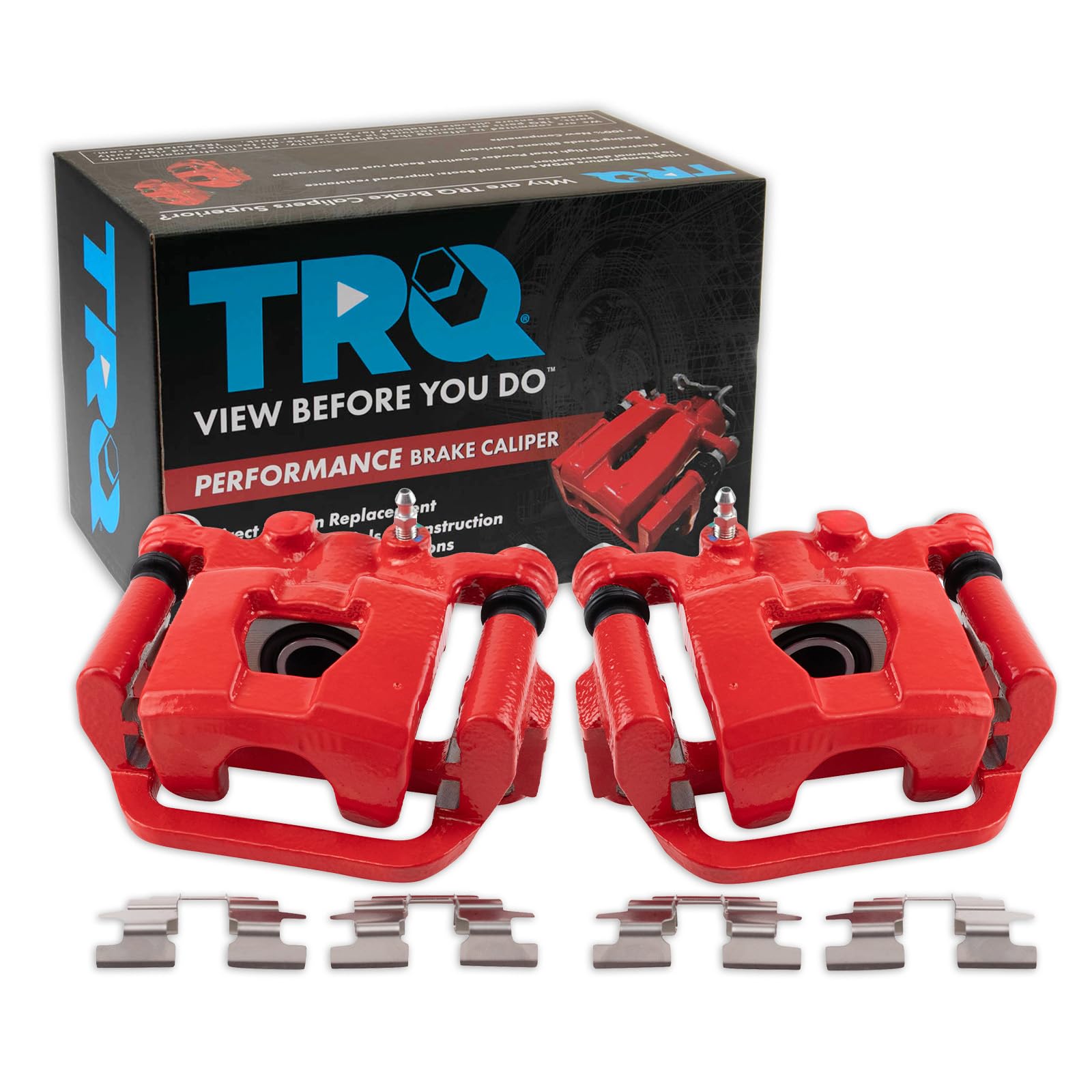 TRQRear Performance Brake Caliper Set Red Compatible with 2002-2022 Nissan Altima 2003-2022 Maxima