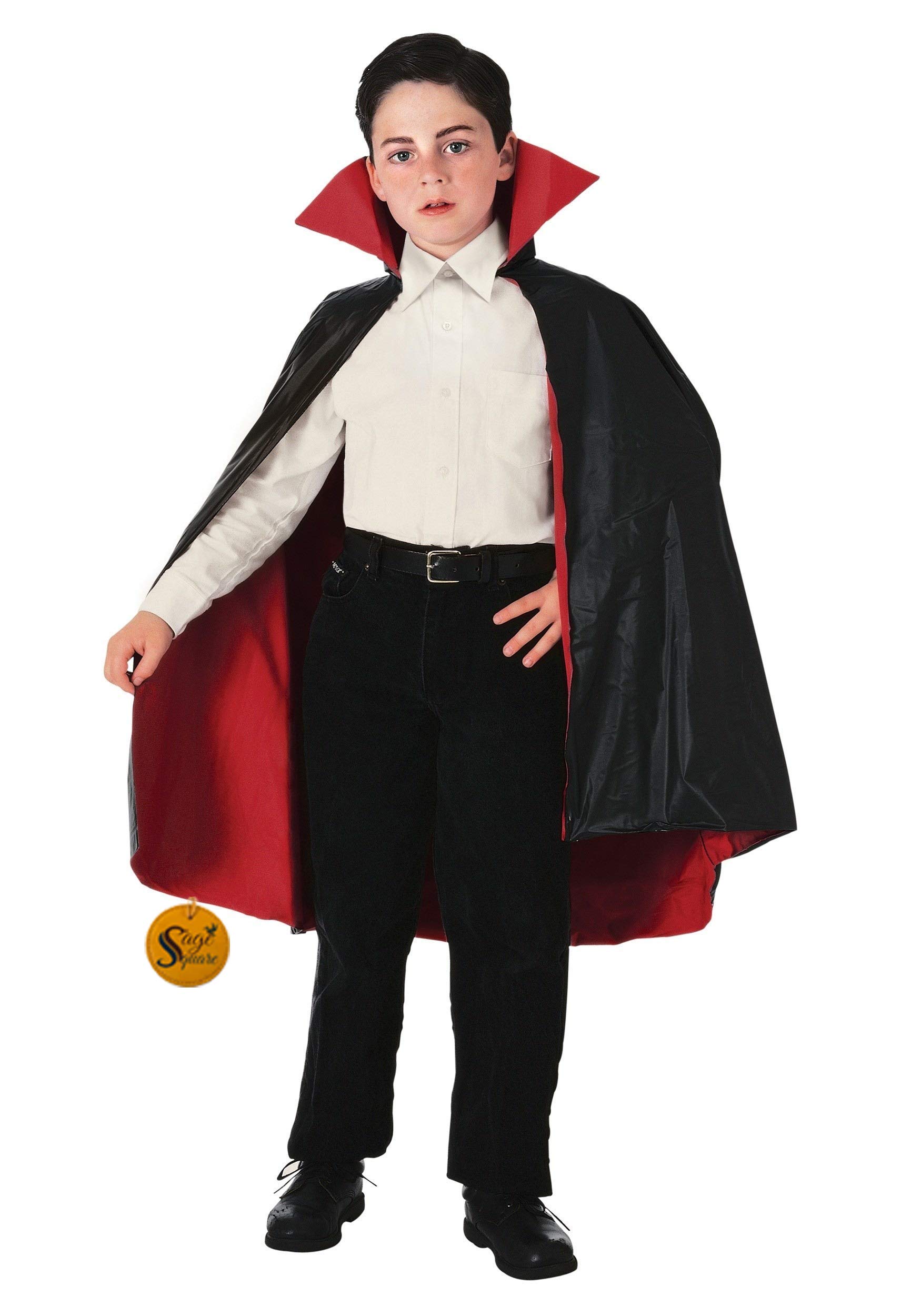 Sage Square Silk Reversible Cloak Cum Cape of Vampire for Costume Parties, Cosplay and Dress Up for Kids (Age 3-10 Years) - Red (B082CWWBBQ) Amazon Price History, Amazon Price Tracker