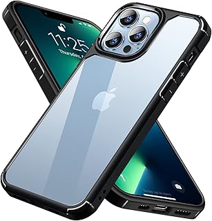 انفوسن جراب شفاف لموبايل ايفون 13 برو، خلفي صلب رفيع للغاية من السيليكون مضاد للصدمات ابل 6.1 بوصة - اسود