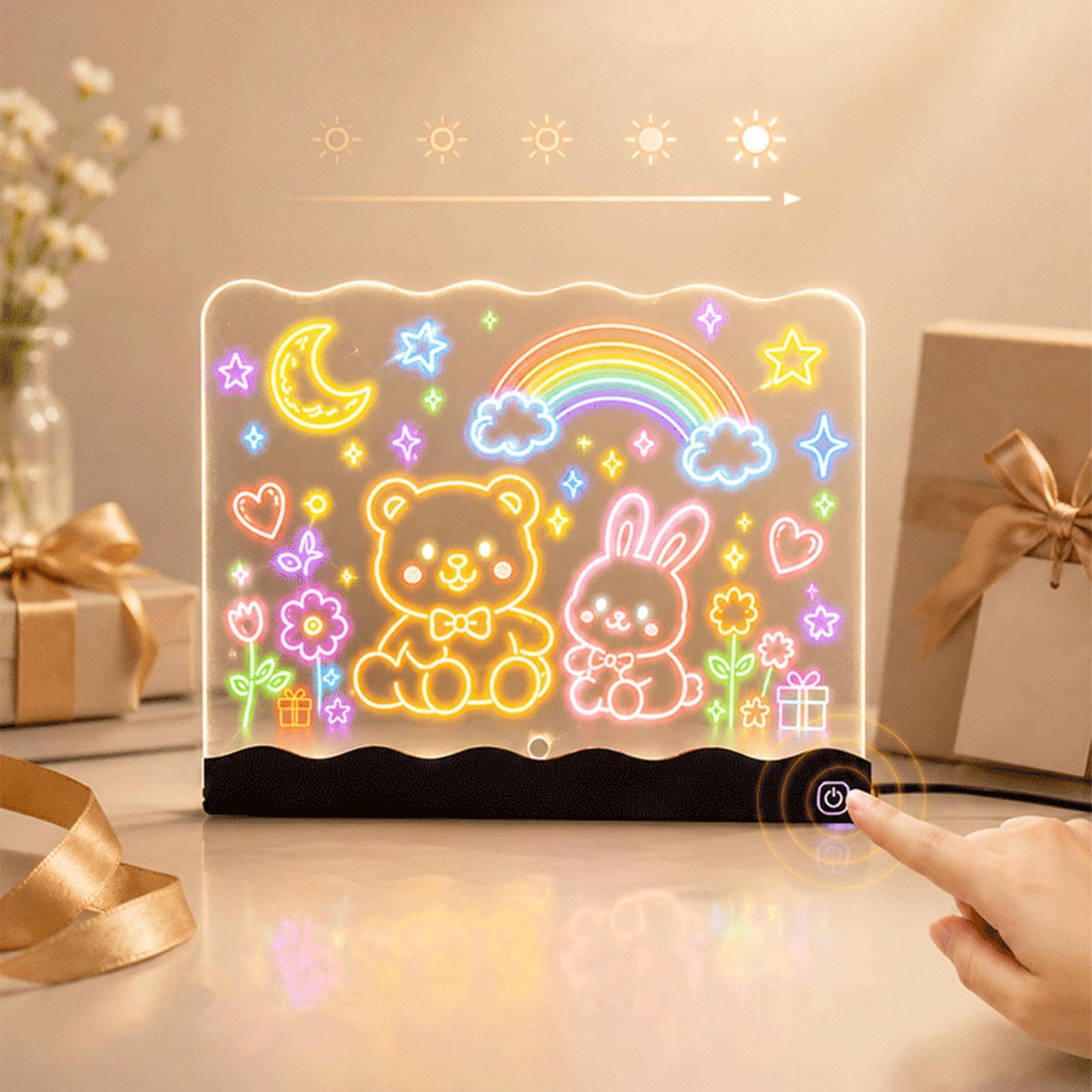 Lavagna da disegno a LED per bambini, blocco da scrittura ricaricabile con pennarelli | Lavagna LED per bambini, ragazze, ragazzi, scuola, classe, casa, viaggi, auto, aereo