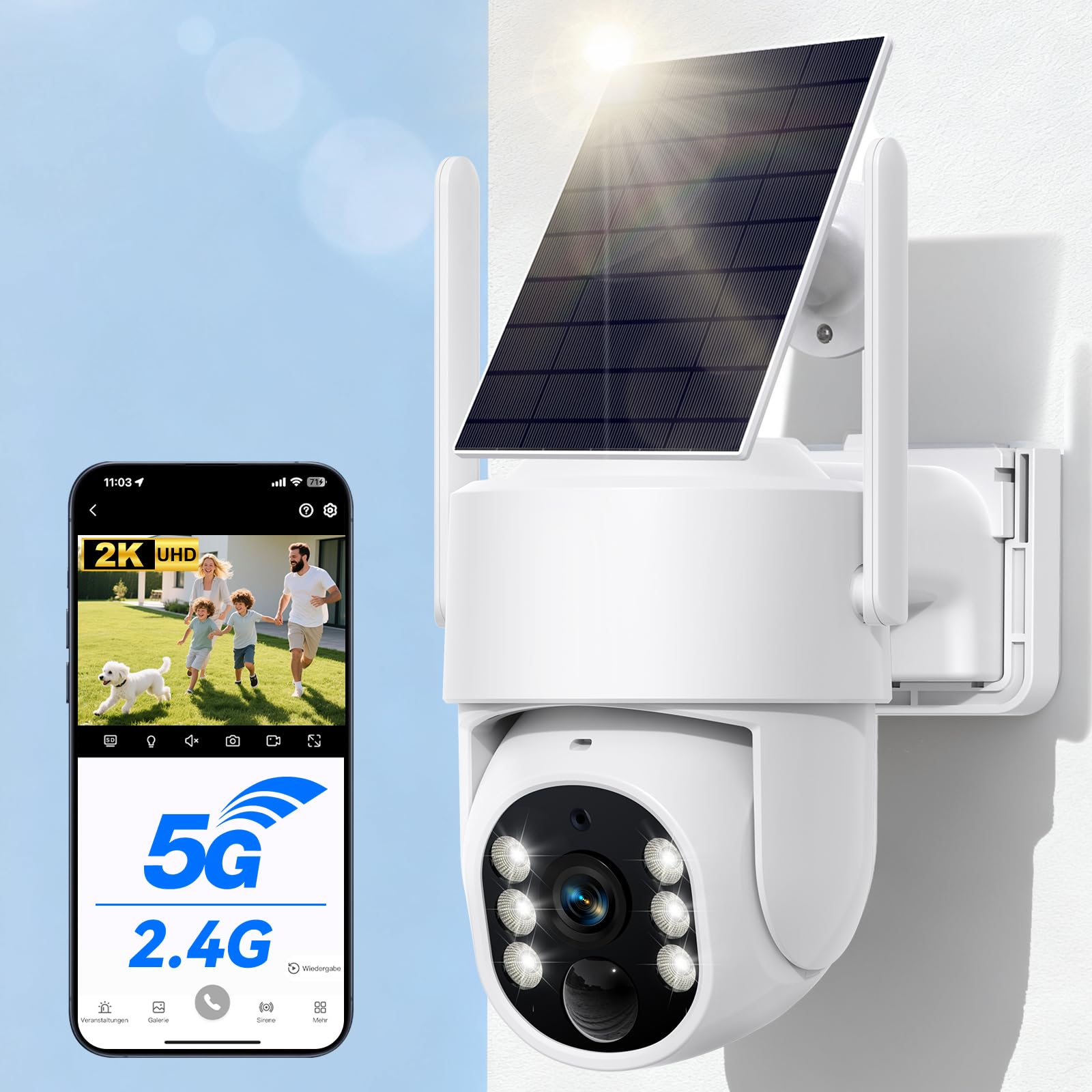 Amazon.co.jp: 【5G/2.4G WiFi対応・400万・ソーラーパネル一体型