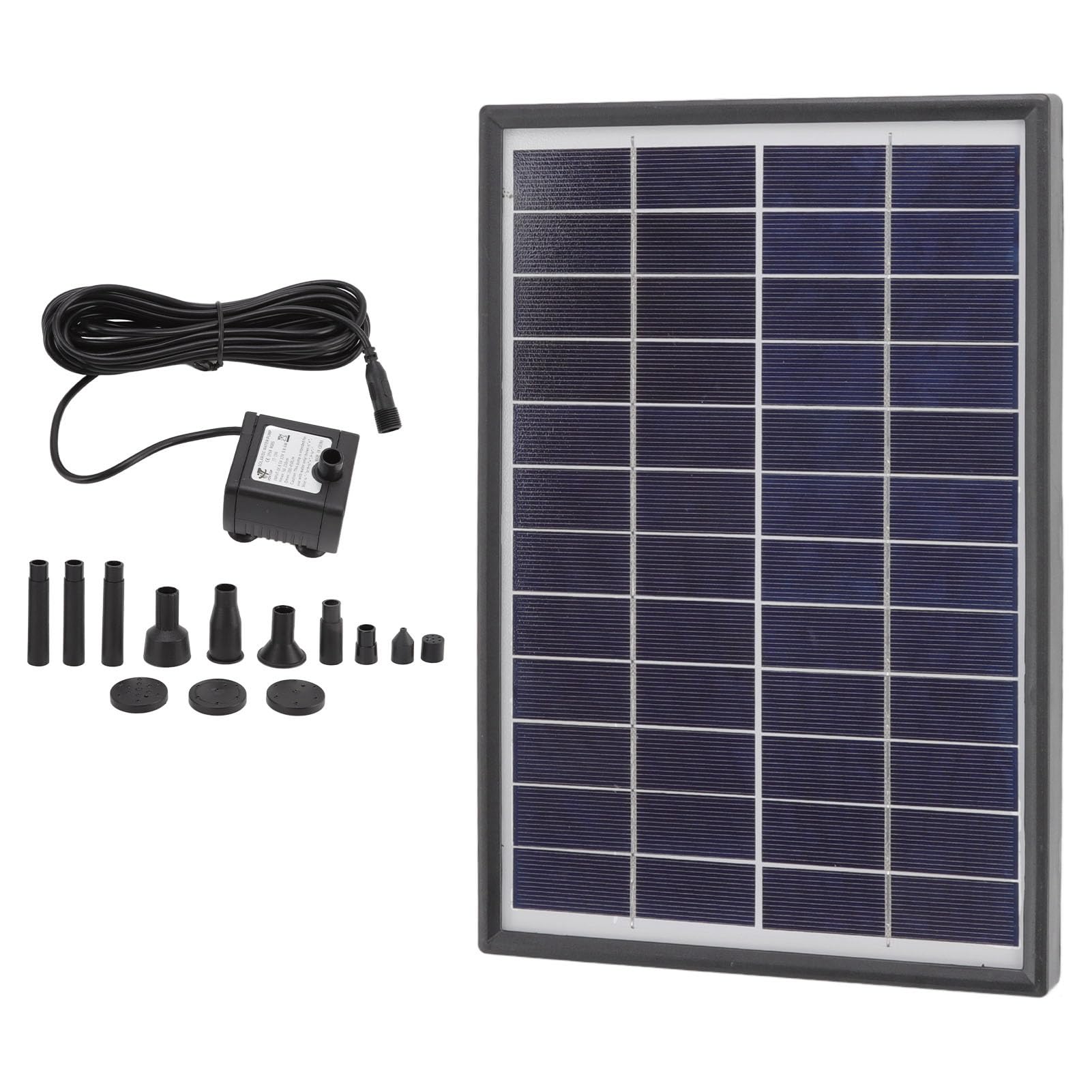 Domary Solarna Pompa Fontannowa 12V Wysokowydajna Pompa Wodna Zasilana energią słoneczną do Zewnętrznych Fontann i Basenów Materiał ABS 6W