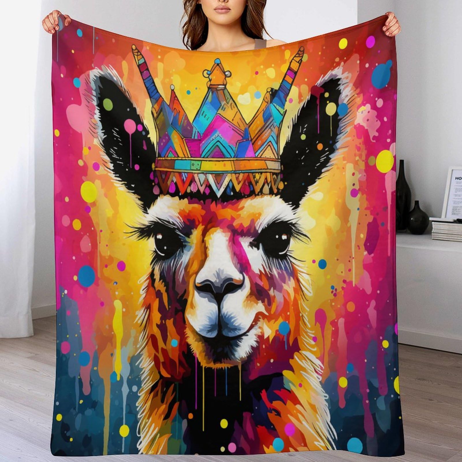 Alpacas Throw Blanket Kids Boys Girls Blankets Printed Throw Fluffy Soft Cozy Plush Blanket for Couch Bed Sofa（150×200cm） — image 1