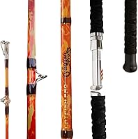Catfish Pro Orange Dragon Fire Glow-in-the-Dark Rod 7'6" One-Piece Spinning/Casting M/MH/H Action for Catfish