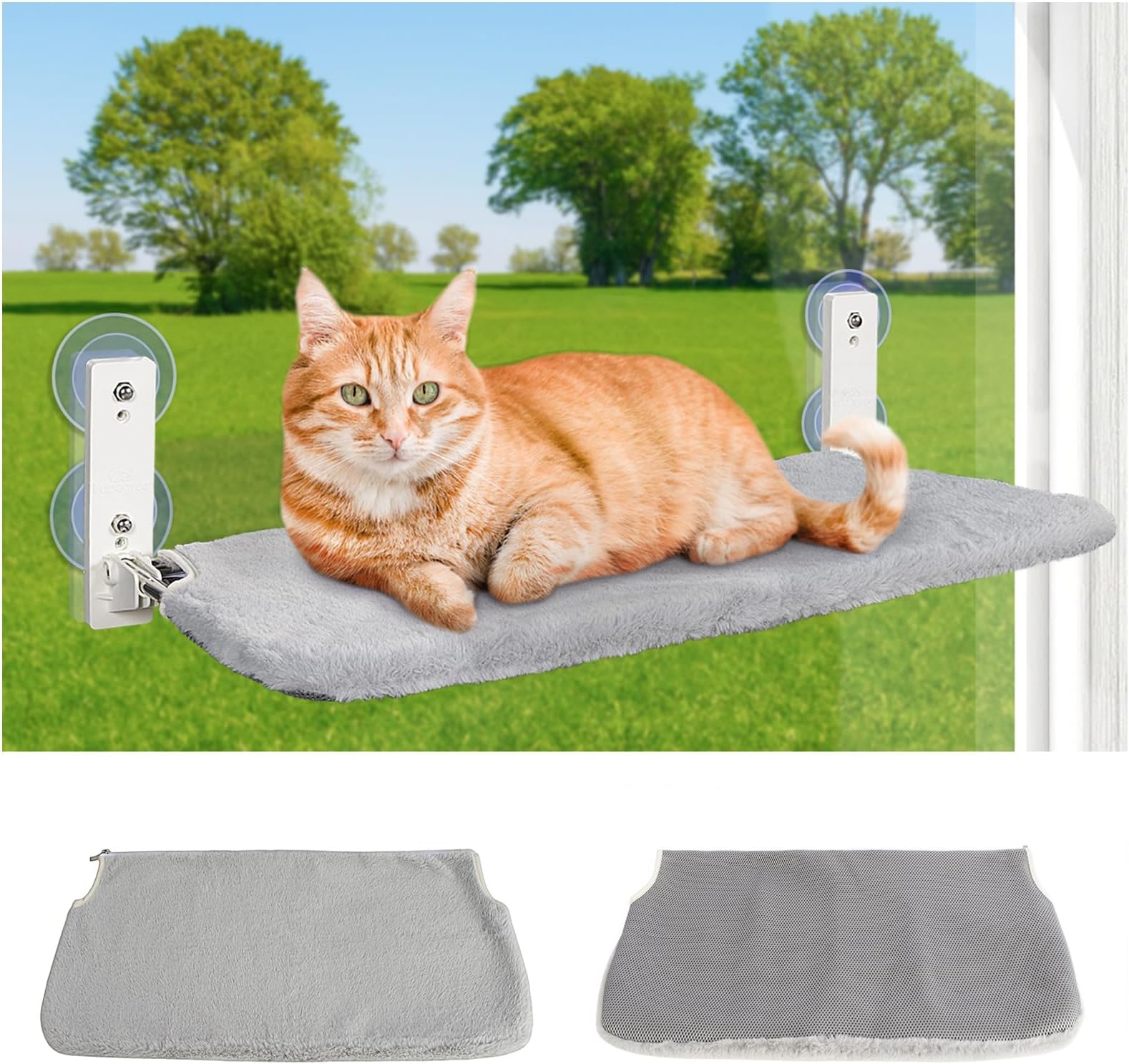 PETPAWJOY Cat Bed, Cat Window Perch Window Seat Suction