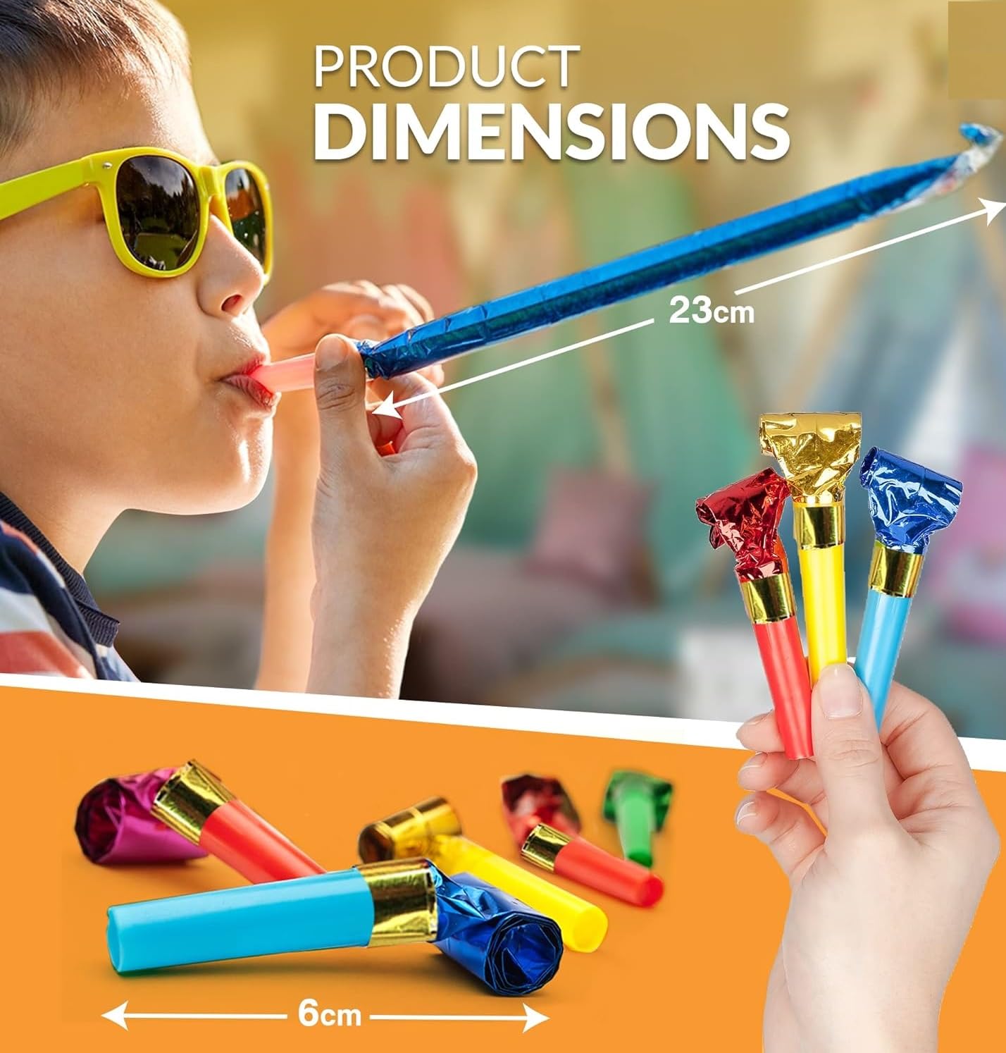 40pcs Party Blowers,Colourful Noisemakers Party Blowouts Squawkers Fringed Noise Maker,Birthday Noisemakers Birthday Blow Horns Party Whistles (40Pcs)