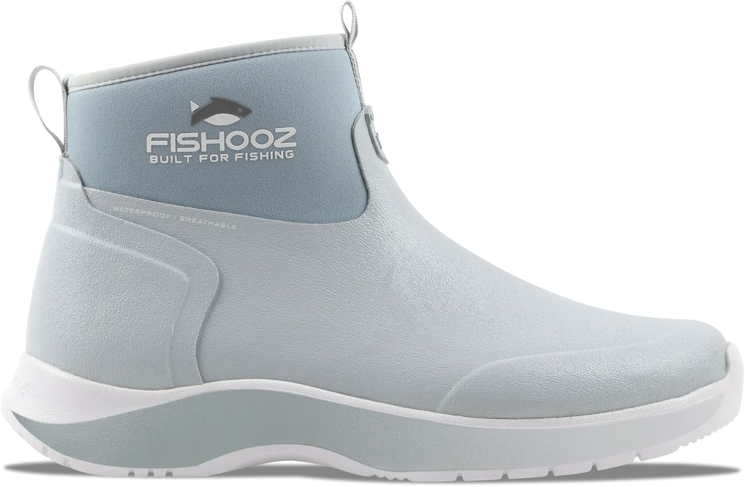 FISHOOZ Men's DryRun Ankle Deck Boot, Waterproof, Breathable, Storm-Proof Rubber Shell, Boat Boot, Fishing Boot, Rain Boot