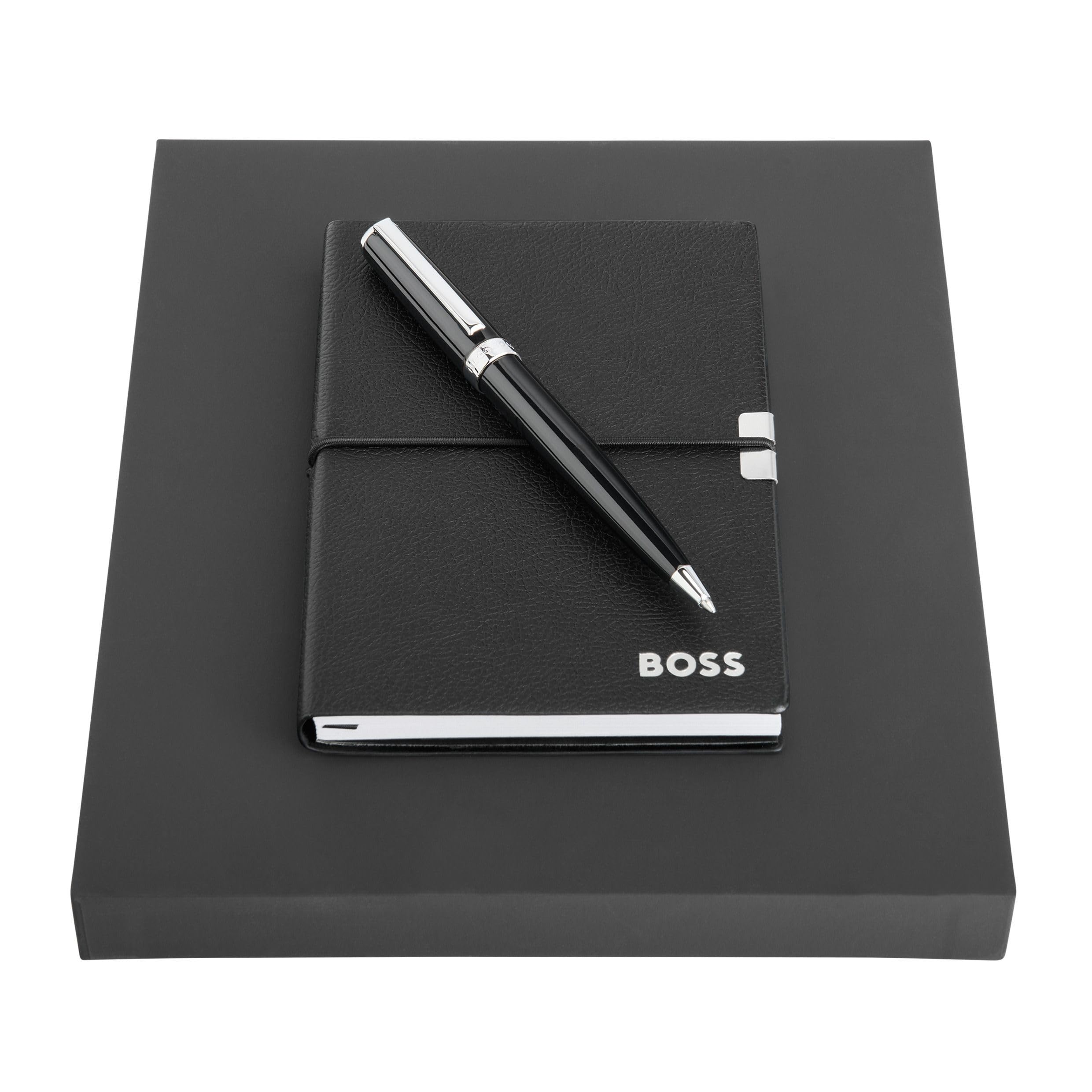 Hugo Boss Set d'écriture Gear Icon et bloc-notes A6 Elegance Storyline dans une boîte cadeau HPBM252A