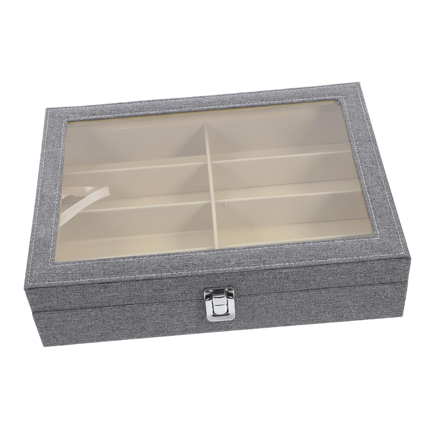 GLEAVI Caja para Guardar Gafas de Sol Tapa Transparente Organizador de Gafas de Sol de Compartimentos Estuche de Almacenamiento