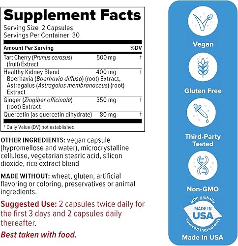 Vista 2 de Redd Remedies, Gouch!, Supplement Support for Joints and Uric Acid Levels, Encourages a Healthy Inflammatory Response, Tart Cherry & Quercetin, 60
