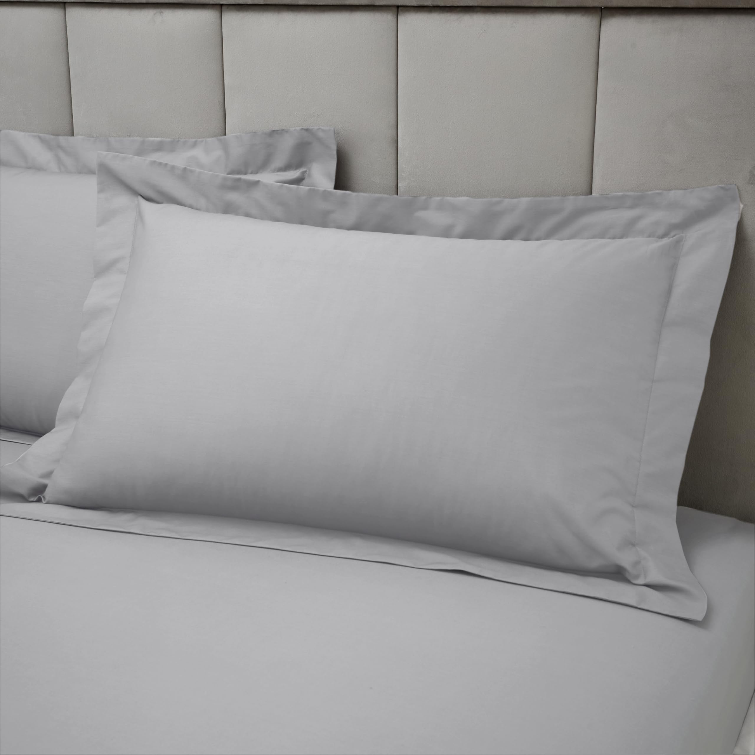 Rackhams Silver/Grey 180 Thread Count Egyptian Cotton Oxford Pillow Case - Oxford