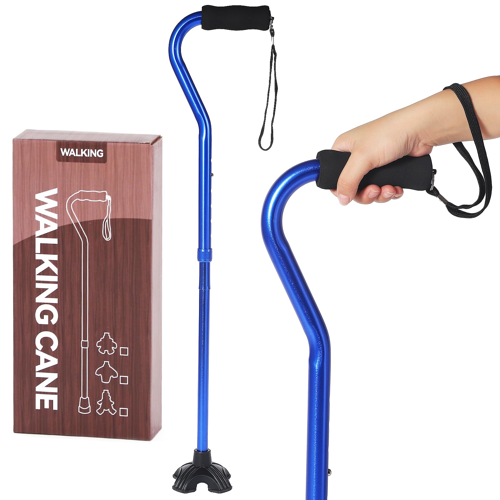 bastón para caminar YOKABOZE bastón plegable bastones ajustables y palo de aluminio ligero para hombres / mujeres bastón de ayuda para movilidad de equilibrio (negro)