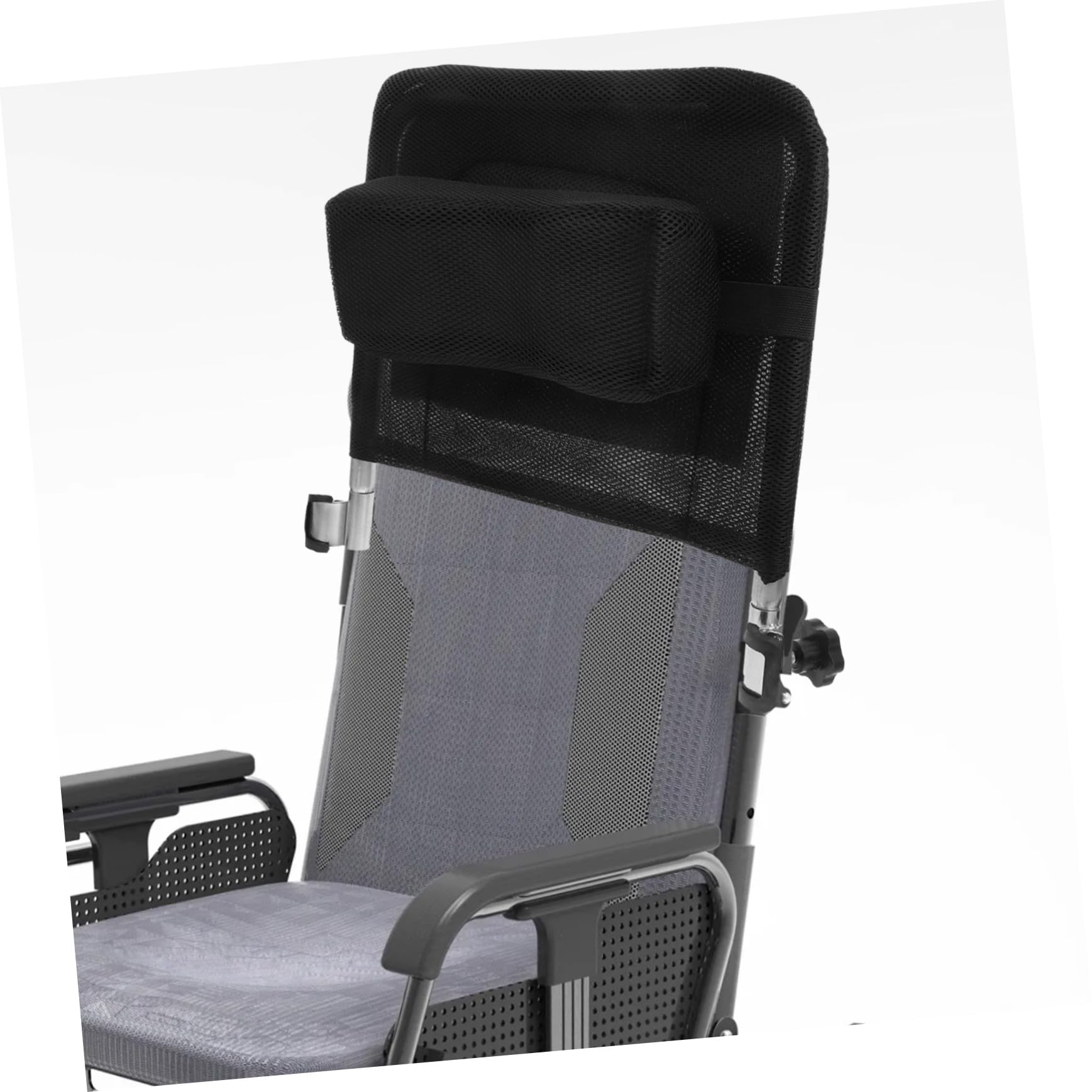 Respaldo Silla de Ruedas Elevable y Extraíble de Tela de Malla, Acero al Carbono, Accesorios para Silla de Ruedas, Negro